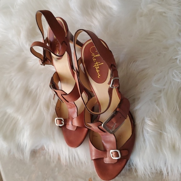 Cole haan brown open toe leather sandals Size 9B - Picture 12 of 16